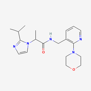 molecular formula C19H27N5O2 B6048066 2-(2-isopropyl-1H-imidazol-1-yl)-N-{[2-(4-morpholinyl)-3-pyridinyl]methyl}propanamide 