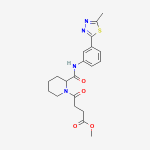 molecular formula C20H24N4O4S B6048070 methyl 4-[2-({[3-(5-methyl-1,3,4-thiadiazol-2-yl)phenyl]amino}carbonyl)-1-piperidinyl]-4-oxobutanoate 