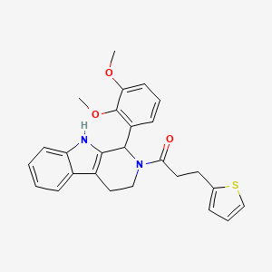 molecular formula C26H26N2O3S B6048077 1-[1-(2,3-Dimethoxyphenyl)-1,3,4,9-tetrahydropyrido[3,4-b]indol-2-yl]-3-thiophen-2-ylpropan-1-one 