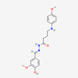 molecular formula C19H23N3O4 B6048087 N'-(4-hydroxy-3-methoxybenzylidene)-4-[(4-methoxyphenyl)amino]butanohydrazide 