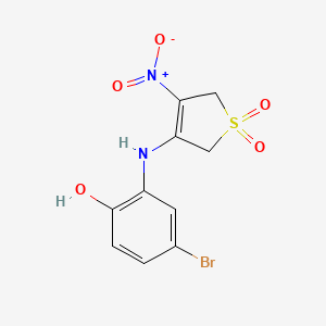 molecular formula C10H9BrN2O5S B6048112 4-bromo-2-[(4-nitro-1,1-dioxido-2,5-dihydro-3-thienyl)amino]phenol 