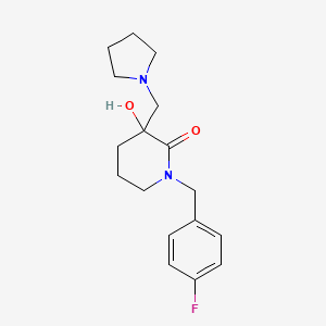molecular formula C17H23FN2O2 B6048119 1-(4-fluorobenzyl)-3-hydroxy-3-(1-pyrrolidinylmethyl)-2-piperidinone 