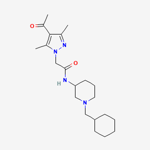 2-(4-acetyl-3,5-dimethyl-1H-pyrazol-1-yl)-N-[1-(cyclohexylmethyl)-3-piperidinyl]acetamide