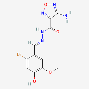 molecular formula C11H10BrN5O4 B6048146 4-amino-N'-(2-bromo-4-hydroxy-5-methoxybenzylidene)-1,2,5-oxadiazole-3-carbohydrazide 