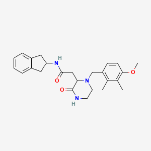 N-(2,3-dihydro-1H-inden-2-yl)-2-[1-(4-methoxy-2,3-dimethylbenzyl)-3-oxo-2-piperazinyl]acetamide