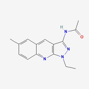 molecular formula C15H16N4O B6048191 N-(1-ethyl-6-methyl-1H-pyrazolo[3,4-b]quinolin-3-yl)acetamide 