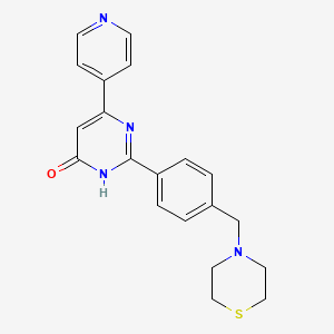 molecular formula C20H20N4OS B6048197 6-pyridin-4-yl-2-[4-(thiomorpholin-4-ylmethyl)phenyl]pyrimidin-4(3H)-one 