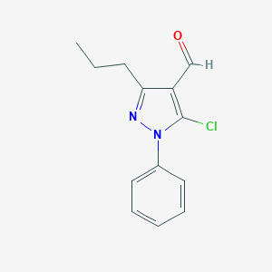 molecular formula C13H13ClN2O B060482 5-Chloro-1-phenyl-3-propyl-1H-pyrazole-4-carbaldehyde CAS No. 176387-54-5