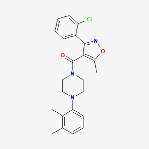 molecular formula C23H24ClN3O2 B6048211 1-{[3-(2-chlorophenyl)-5-methyl-4-isoxazolyl]carbonyl}-4-(2,3-dimethylphenyl)piperazine 