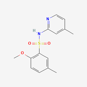 molecular formula C14H16N2O3S B604824 2-methoxy-5-methyl-N-(4-methyl-2-pyridinyl)benzenesulfonamide CAS No. 1087646-86-3