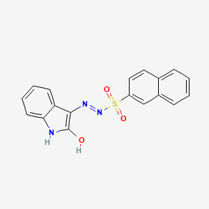 molecular formula C18H13N3O3S B6048240 N'-(2-oxo-1,2-dihydro-3H-indol-3-ylidene)-2-naphthalenesulfonohydrazide 