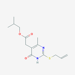 molecular formula C14H20N2O3S B6048252 isobutyl [2-(allylthio)-4-hydroxy-6-methyl-5-pyrimidinyl]acetate 