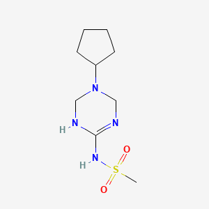 molecular formula C9H18N4O2S B6048255 N-(5-cyclopentyl-1,4,5,6-tetrahydro-1,3,5-triazin-2-yl)methanesulfonamide 