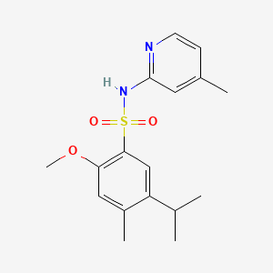 molecular formula C17H22N2O3S B604827 5-isopropyl-2-methoxy-4-methyl-N-(4-methyl-2-pyridinyl)benzenesulfonamide CAS No. 1087646-89-6