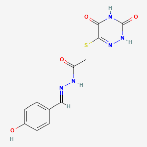 2-[(3,5-dioxo-2,3,4,5-tetrahydro-1,2,4-triazin-6-yl)thio]-N'-(4-hydroxybenzylidene)acetohydrazide