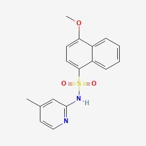 molecular formula C17H16N2O3S B604829 4-methoxy-N-(4-methyl-2-pyridinyl)-1-naphthalenesulfonamide CAS No. 1087646-90-9