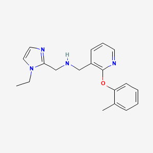 molecular formula C19H22N4O B6048300 1-(1-ethyl-1H-imidazol-2-yl)-N-{[2-(2-methylphenoxy)-3-pyridinyl]methyl}methanamine 
