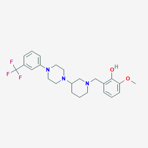 molecular formula C24H30F3N3O2 B6048310 2-methoxy-6-[(3-{4-[3-(trifluoromethyl)phenyl]-1-piperazinyl}-1-piperidinyl)methyl]phenol 
