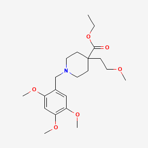 molecular formula C21H33NO6 B6048314 ethyl 4-(2-methoxyethyl)-1-(2,4,5-trimethoxybenzyl)-4-piperidinecarboxylate 