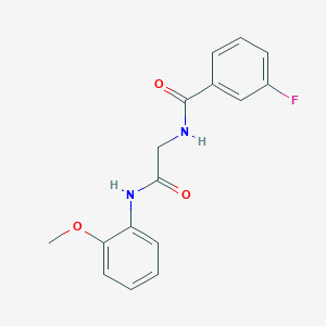 molecular formula C16H15FN2O3 B6048330 3-fluoro-N-{2-[(2-methoxyphenyl)amino]-2-oxoethyl}benzamide 