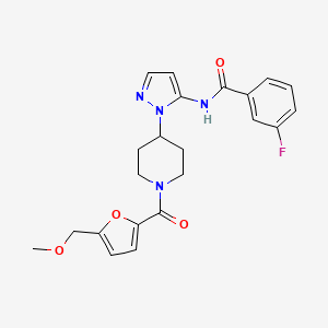 3-fluoro-N-(1-{1-[5-(methoxymethyl)-2-furoyl]-4-piperidinyl}-1H-pyrazol-5-yl)benzamide