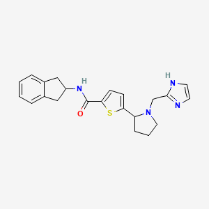 N-(2,3-dihydro-1H-inden-2-yl)-5-[1-(1H-imidazol-2-ylmethyl)-2-pyrrolidinyl]-2-thiophenecarboxamide