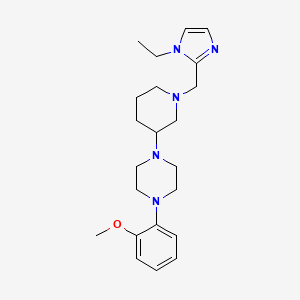 molecular formula C22H33N5O B6048392 1-{1-[(1-ethyl-1H-imidazol-2-yl)methyl]-3-piperidinyl}-4-(2-methoxyphenyl)piperazine 
