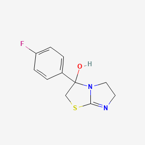 molecular formula C11H11FN2OS B6048422 3-(4-fluorophenyl)-2,3,5,6-tetrahydroimidazo[2,1-b][1,3]thiazol-3-ol 