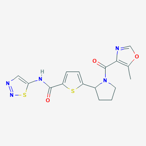 5-{1-[(5-methyl-1,3-oxazol-4-yl)carbonyl]-2-pyrrolidinyl}-N-1,2,3-thiadiazol-5-yl-2-thiophenecarboxamide