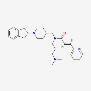molecular formula C28H38N4O B6048427 (2E)-N-{[1-(2,3-dihydro-1H-inden-2-yl)-4-piperidinyl]methyl}-N-[3-(dimethylamino)propyl]-3-(2-pyridinyl)acrylamide 