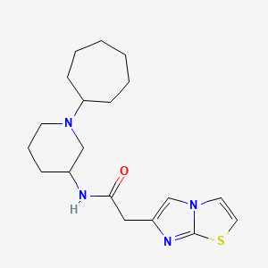 molecular formula C19H28N4OS B6048434 N-(1-cycloheptyl-3-piperidinyl)-2-imidazo[2,1-b][1,3]thiazol-6-ylacetamide 