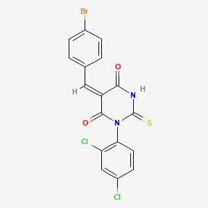 molecular formula C17H9BrCl2N2O2S B6048465 5-(4-bromobenzylidene)-1-(2,4-dichlorophenyl)-2-thioxodihydro-4,6(1H,5H)-pyrimidinedione 