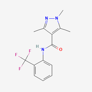 molecular formula C14H14F3N3O B6048476 1,3,5-trimethyl-N-[2-(trifluoromethyl)phenyl]-1H-pyrazole-4-carboxamide 