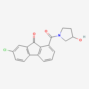 molecular formula C18H14ClNO3 B6048492 7-chloro-1-[(3-hydroxy-1-pyrrolidinyl)carbonyl]-9H-fluoren-9-one 