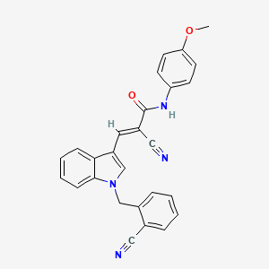 molecular formula C27H20N4O2 B6048498 2-cyano-3-[1-(2-cyanobenzyl)-1H-indol-3-yl]-N-(4-methoxyphenyl)acrylamide 
