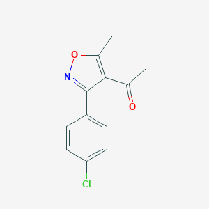 molecular formula C12H10ClNO2 B060485 1-[3-(4-クロロフェニル)-5-メチルイソキサゾール-4-イル]エタン-1-オン CAS No. 169814-48-6