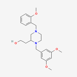2-[1-(3,5-dimethoxybenzyl)-4-(2-methoxybenzyl)-2-piperazinyl]ethanol