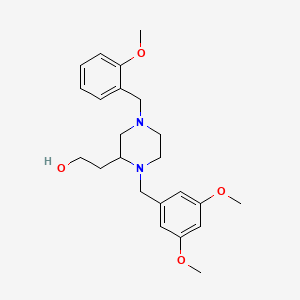 molecular formula C23H32N2O4 B6048513 2-[1-(3,5-dimethoxybenzyl)-4-(2-methoxybenzyl)-2-piperazinyl]ethanol 