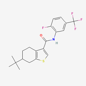 molecular formula C20H21F4NOS B6048517 6-tert-butyl-N-[2-fluoro-5-(trifluoromethyl)phenyl]-4,5,6,7-tetrahydro-1-benzothiophene-3-carboxamide 