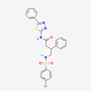 molecular formula C25H23BrN4O3S2 B6048519 4-[[(4-bromophenyl)sulfonyl](methyl)amino]-3-phenyl-N-(5-phenyl-1,3,4-thiadiazol-2-yl)butanamide 