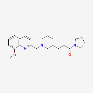 molecular formula C23H31N3O2 B6048527 8-methoxy-2-({3-[3-oxo-3-(1-pyrrolidinyl)propyl]-1-piperidinyl}methyl)quinoline 
