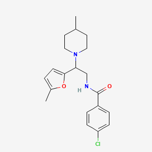 4-chloro-N-[2-(5-methyl-2-furyl)-2-(4-methyl-1-piperidinyl)ethyl]benzamide