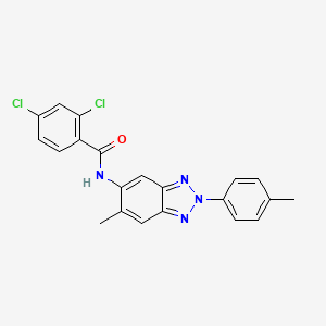 molecular formula C21H16Cl2N4O B6048536 2,4-dichloro-N-[6-methyl-2-(4-methylphenyl)-2H-1,2,3-benzotriazol-5-yl]benzamide 