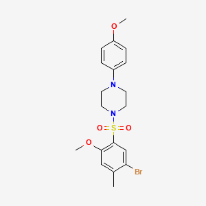 B604855 1-(5-Bromo-2-methoxy-4-methylbenzenesulfonyl)-4-(4-methoxyphenyl)piperazine CAS No. 1219589-65-7