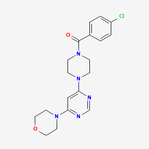 molecular formula C19H22ClN5O2 B6048574 4-{6-[4-(4-chlorobenzoyl)-1-piperazinyl]-4-pyrimidinyl}morpholine 