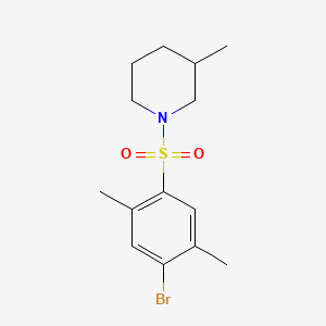molecular formula C14H20BrNO2S B604858 1-[(4-Bromo-2,5-dimethylphenyl)sulfonyl]-3-methylpiperidine CAS No. 1219589-91-9