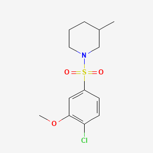 molecular formula C13H18ClNO3S B604859 1-(4-Chloro-3-methoxybenzenesulfonyl)-3-methylpiperidine CAS No. 1219589-66-8