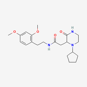 molecular formula C21H31N3O4 B6048593 2-(1-cyclopentyl-3-oxo-2-piperazinyl)-N-[2-(2,4-dimethoxyphenyl)ethyl]acetamide 