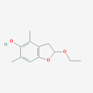 molecular formula C12H16O3 B060486 2-Ethoxy-4,6-dimethyl-2,3-dihydrobenzofuran-5-ol CAS No. 176910-23-9