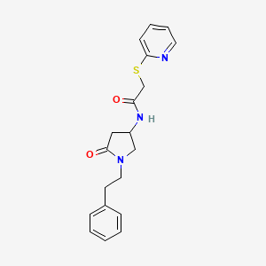molecular formula C19H21N3O2S B6048615 N-[5-oxo-1-(2-phenylethyl)-3-pyrrolidinyl]-2-(2-pyridinylthio)acetamide 
